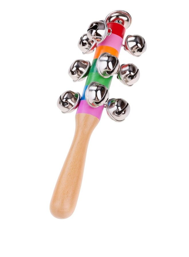 SMILE BABY Colorful Wooden Rainbow Baby Handle Jingle Bell Rattle Toys jhun jhuna (GOONGRA-2) - Image 2